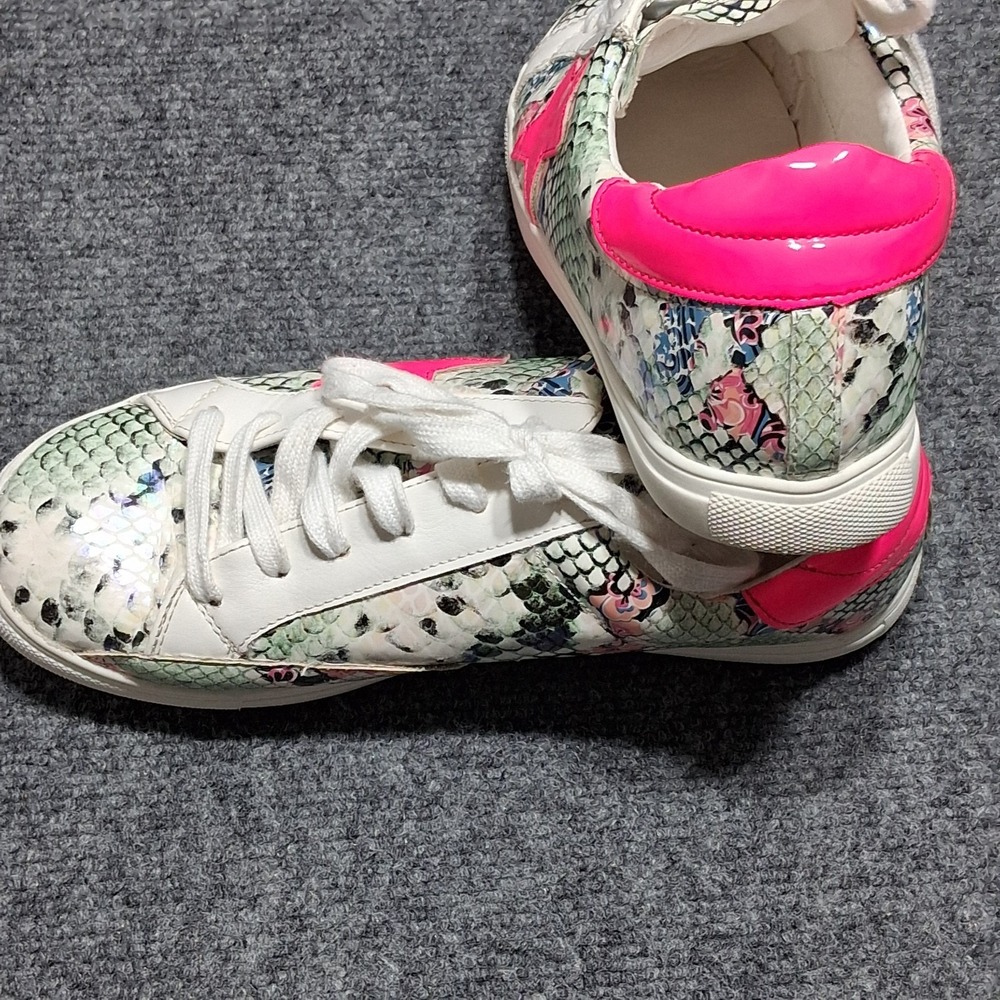 Nature Breeze Snake Skin Fashion Sneakers Womens Size 8 Pink Iridescent - Picture 7 of 9